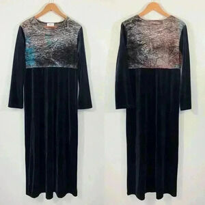 Miyo New York vintage long black velvet dress